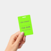Badge vert fluorescent - lettrage gras - code QR (Manuel / portable)