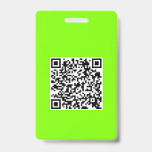 Badge vert fluorescent - lettrage gras - code QR (Arrière)