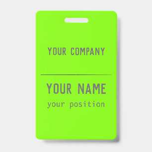 Badge vert fluorescent - lettrage gras - code QR