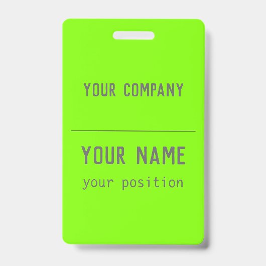 Badge vert fluorescent - lettrage gras - code QR (Avant)