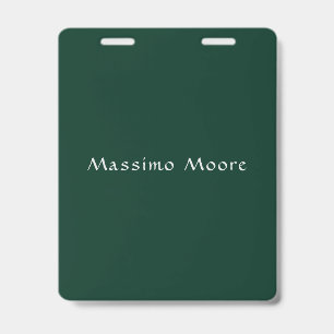 Badge Vert foncé Élégant Casual Propre Nom Écriture manu