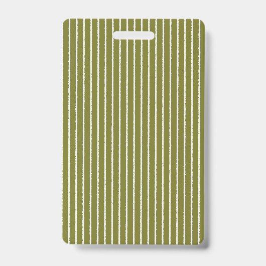 Badge Vert olive et rayures blanches avec des lignes iné (Avant)