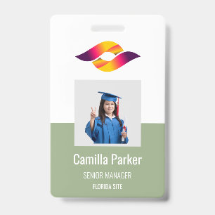 Badge Vert sauge  Carte d'identité professionnelle Sécur