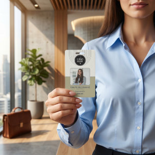 Badge Vert Sauge   Photo d'employé d'entreprise minimali
