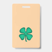 Badge vertical Lucky 4 Leaf Irish Clover marron (Avant)