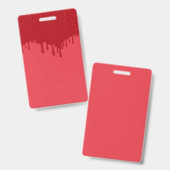 Badge Vertical Personnalisé – Design Drip Rouge (Avant & arrière)