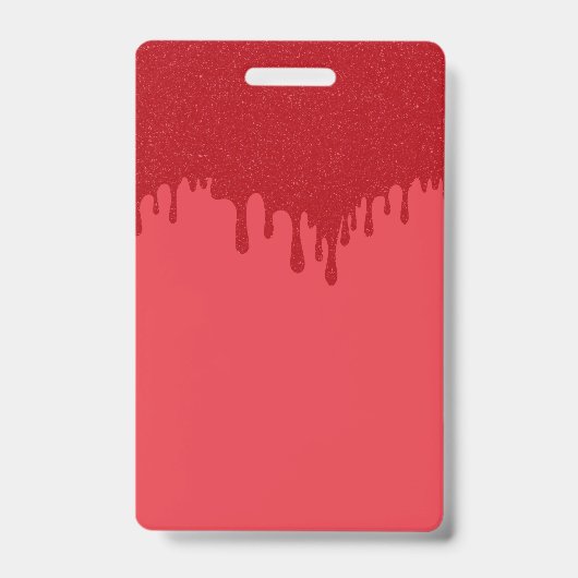 Badge Vertical Personnalisé – Design Drip Rouge (Avant)