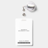 Badge Vertical Pink Custom Employee ID Photo Name (Back with Retractable)