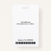 Badge Vertical Pink Custom Employee ID Photo Name (Dos)