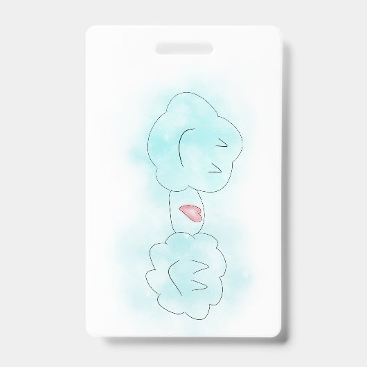 BADGE VERTICAL, RETRACTABLE - L'AMOUR NUAGE (Front)