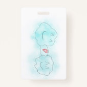 BADGE VERTICAL, RETRACTABLE - L'AMOUR NUAGE (Devant)