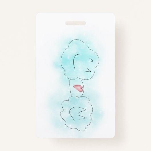 BADGE VERTICAL, RETRACTABLE - L'AMOUR NUAGE (Devant)