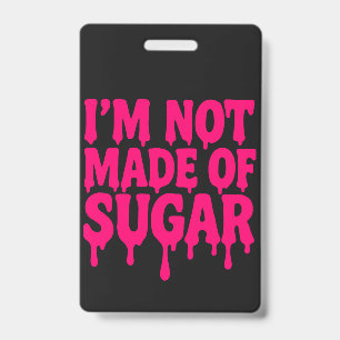 Badge Vertical Rose Néon (Noir) – Personnalisable