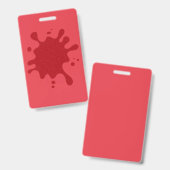 Badge Vertical Splash Rouge Tomate Personnalisé (Avant & arrière)