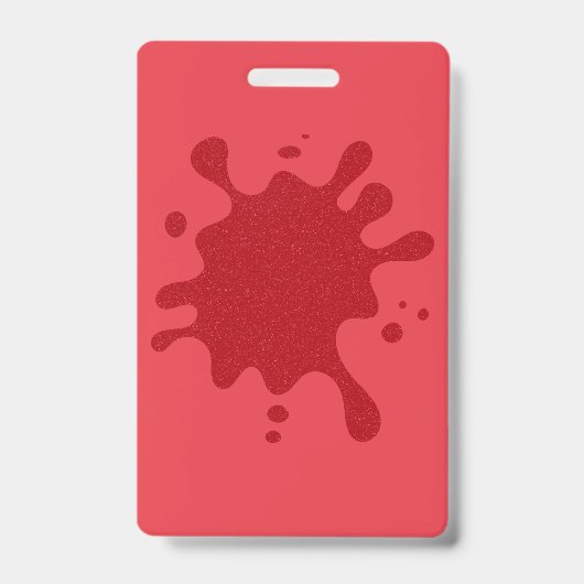 Badge Vertical Splash Rouge Tomate Personnalisé (Avant)