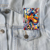 Badge Vibrant Symphony: Abstract Violinist Art (Insitu)