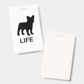 Badge vie de bouledogue français (Avant & arrière)