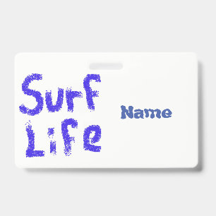 Badge Vie de surf peint en bleu Thunder_Cove