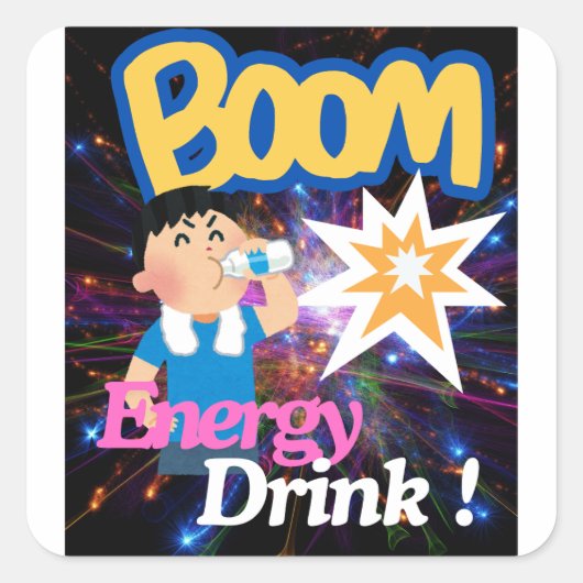 badge vierkante sticker (Voorkant)