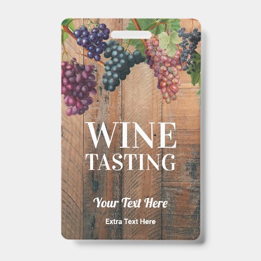 Badge Vignoble Bois et raisins Vin Visite de dégustation (Avant)