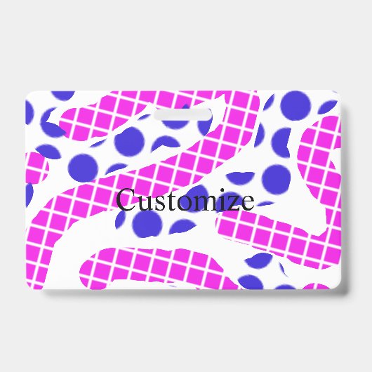 Badge Vilain rose / bleu pois Thunder_Cove (Avant)