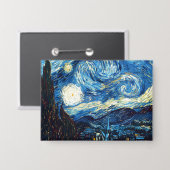 Badge Vincent van Gogh's painting, Starry Night, (Recto/Verso)