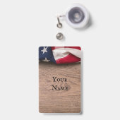 Badge Vintage American Flag (Avant avec rétractable)