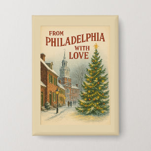 Badge Vintage De Philadelphie Avec Amour Noël
