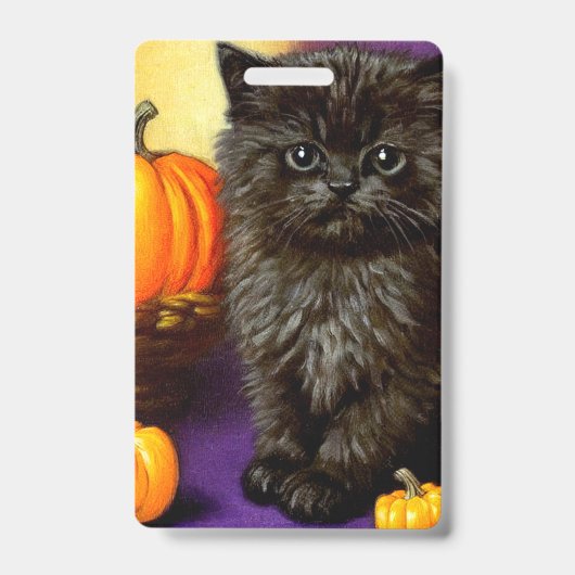 Badge Vintage Halloween Kitten (Avant)