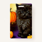 Badge Vintage Halloween Kitten (Dos)