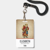 Badge Vintage Noël Vieux Monde Père Noël (Back with Lanyard)