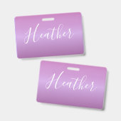Badge Violet violet et script blanc personnalisé (Avant & arrière)