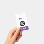 Badge Violet violet Nom de l'employé Logo de l'entrepris (Manuel / portable)