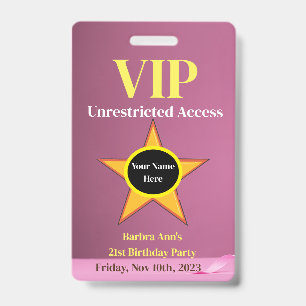 BADGE VIP