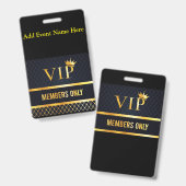 BADGE VIP (Avant & arrière)