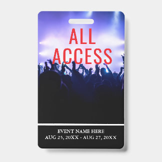 Badge VIP Accès Total Événement Personnalisé Simpl
