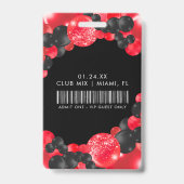 Badge VIP Accès Total Personnalisable Noir et Roug (Arrière)