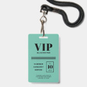 Badge VIP Accès total Turquoise noir (Arrière avec lanière)