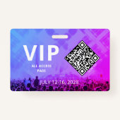 Badge VIP Access Pass QR Code événement horizontal (Devant)