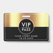 Badge VIP All Access Event Metallic Gold Black (Front)