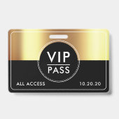 Badge VIP All Access Event Metallic Gold Black (Back)