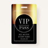 Badge VIP All Access Event Metallic Gold Black (Devant)