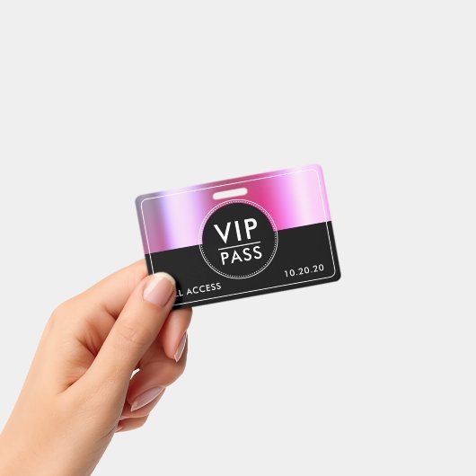 Badge VIP All Access Event Metallic Silver Black (Handheld)