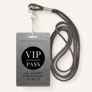 Badge VIP All Access Event Silver Metallic Foil Gold