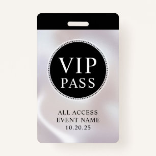 Badge VIP All Access Event Simple Iridescente Pearl Badg