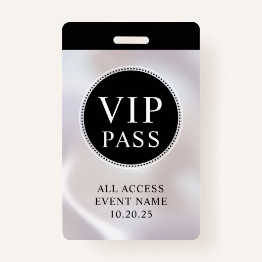 Badge VIP All Access Event Simple Iridescente Pearl Badg (Devant)