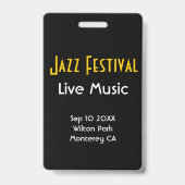 Badge VIP All Access Pass à l'événement musical Vertical (Arrière)