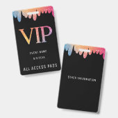 Badge VIP All Access Pass Black Modern Parties scintilla (Recto et verso)