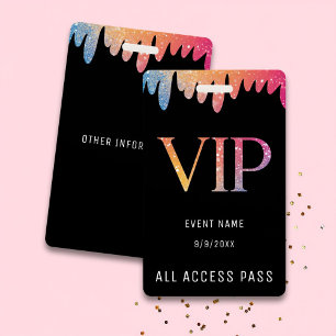 Badge VIP All Access Pass Black Modern Parties scintilla