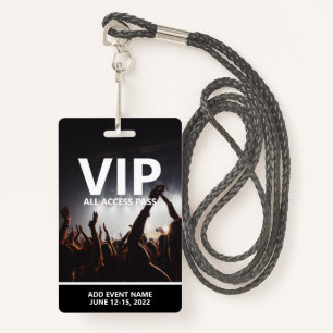 Badge VIP All Access Pass Concert Event Personnalisé